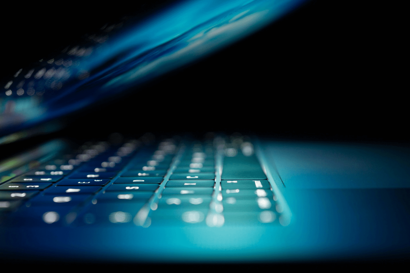 An almost shut laptop