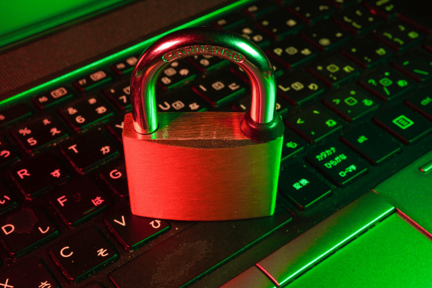 A lock placed on top of a keyboard