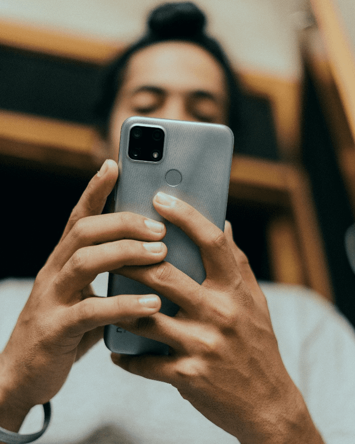 A man using his phone