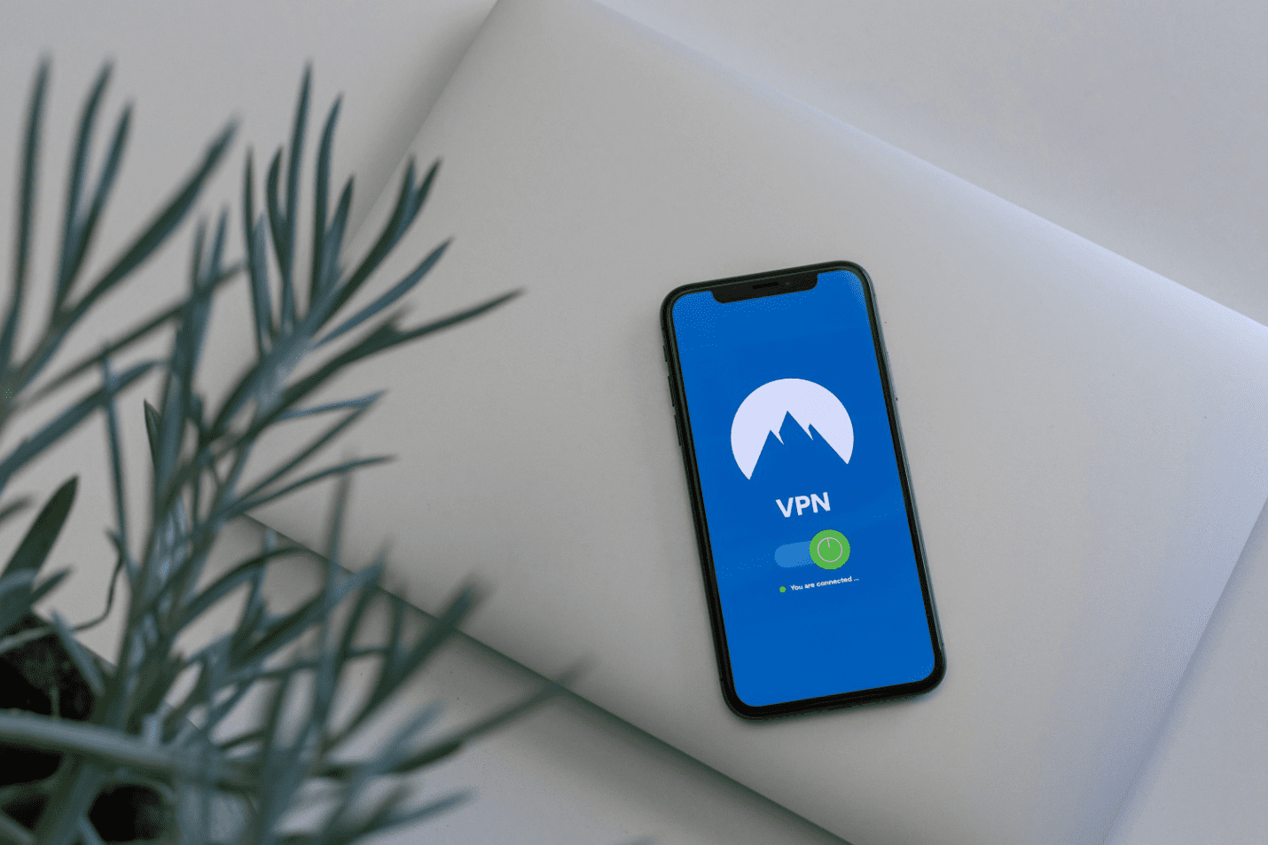A Nord VPN logo on a phone