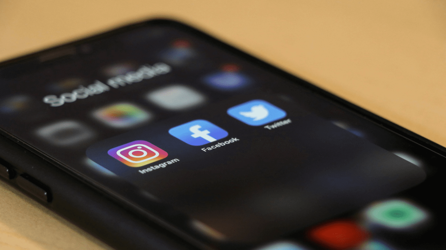 A phone screen with social media apps