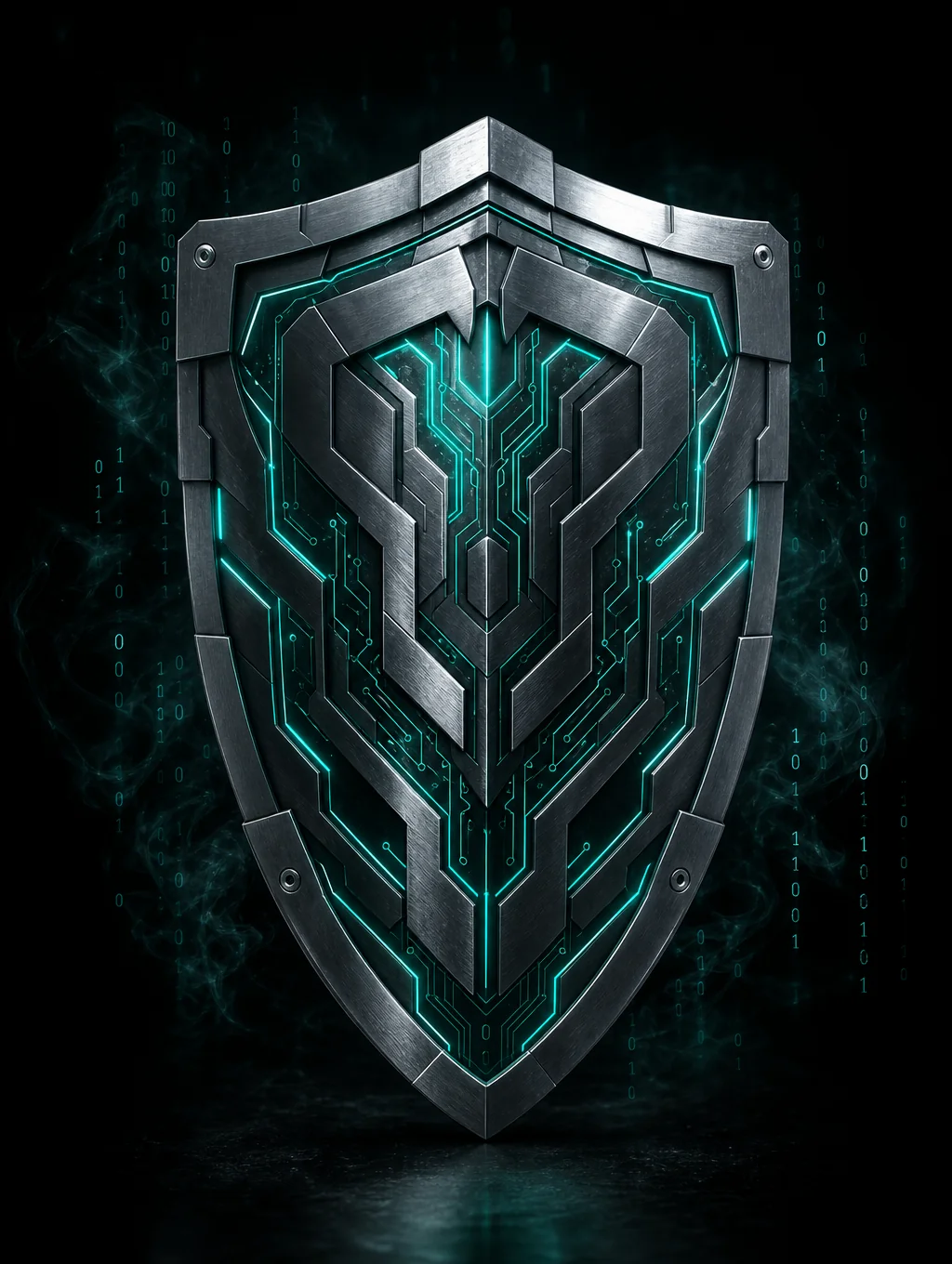 Digital shield representing advanced encryption