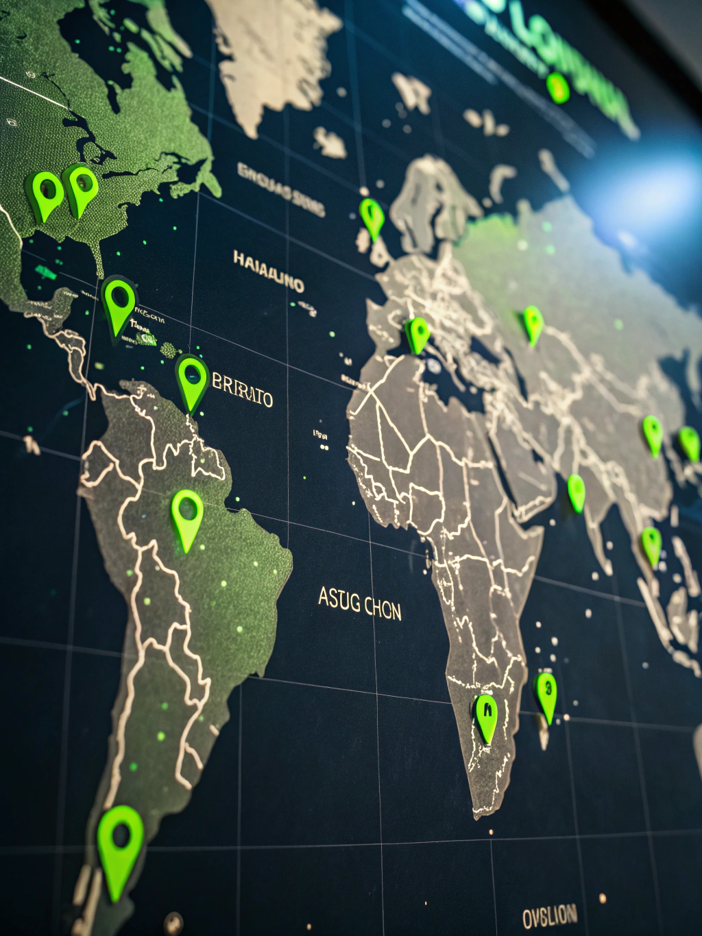 Global map showing gaming server locations