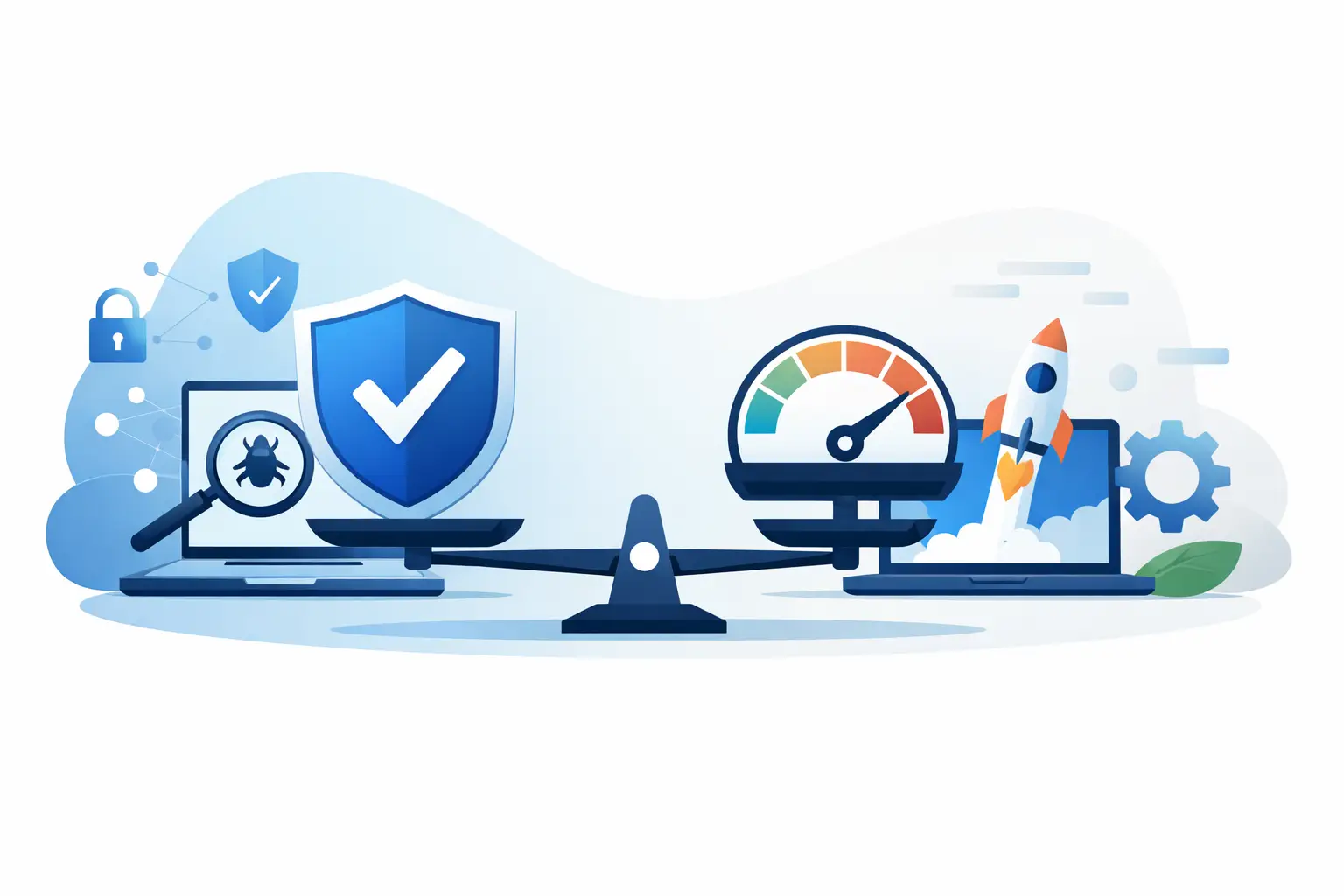 Balancing antivirus protection and VPN speed for optimal cybersecurity.