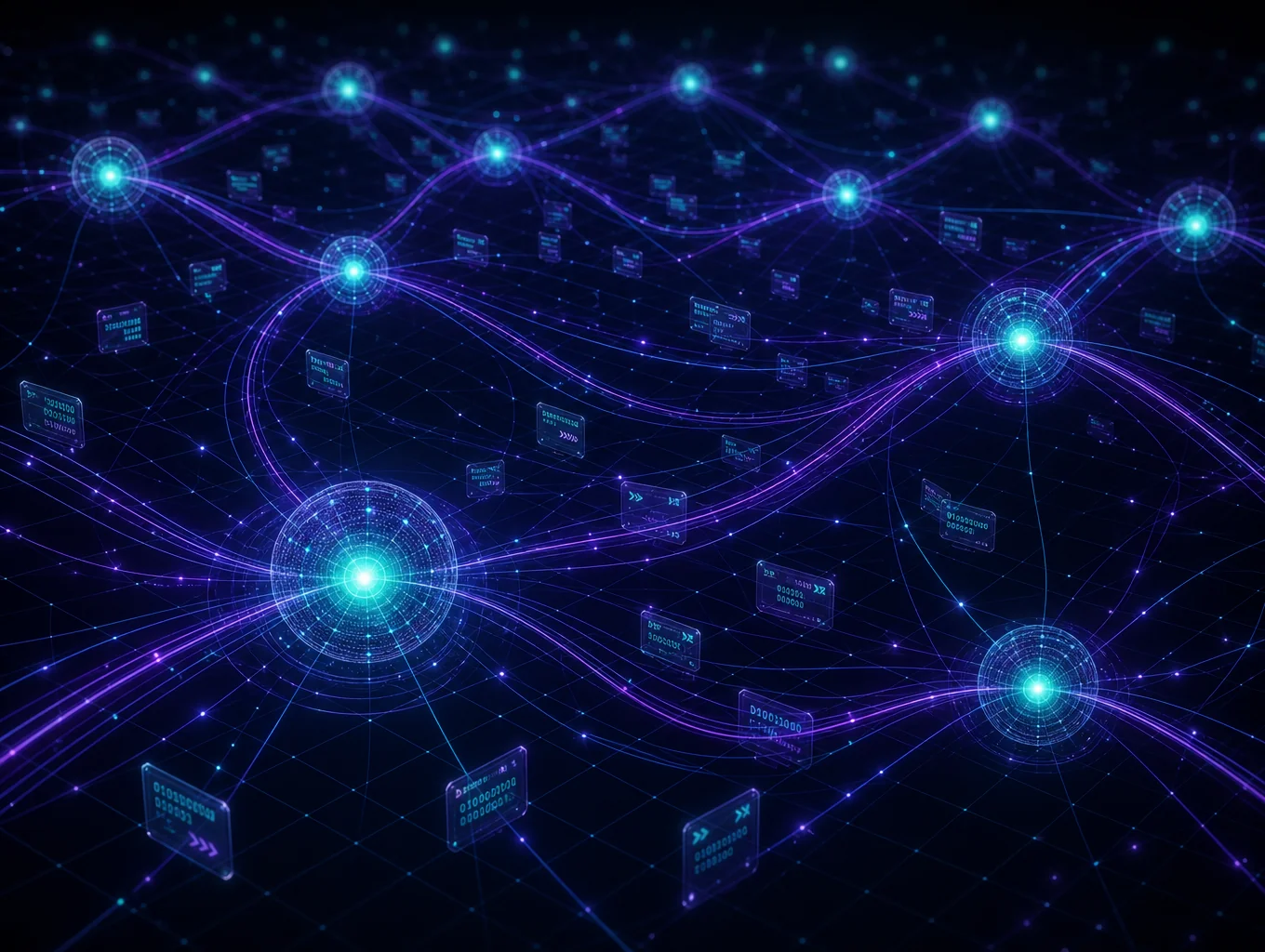 Abstract network visualization representing online anonymity