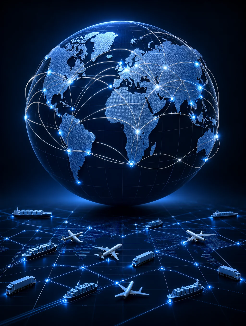 Global network map showing high-speed server connections