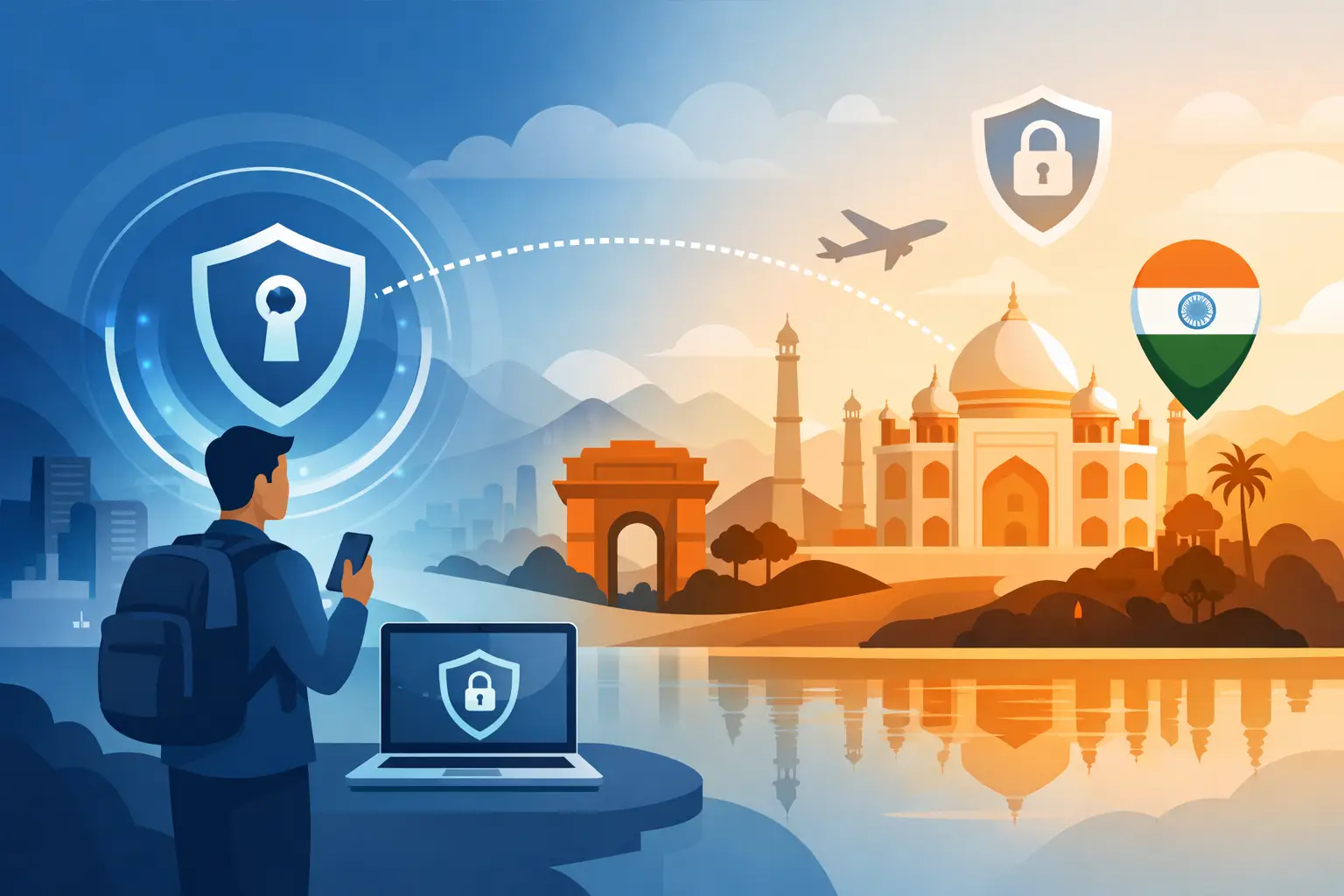 VPN for India access, protecting travelers with secure connections and bypassing geo-restrictions.
